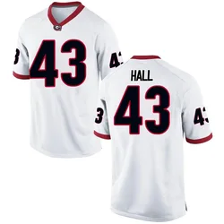 Men's Nike Ali Hall Georgia Bulldogs Game White Football College Jersey