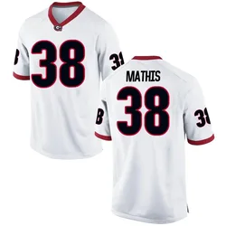 Men's Nike Brandon Mathis Georgia Bulldogs Game White Football College Jersey