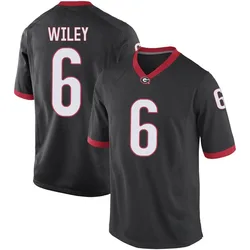 Men's Nike CJ Wiley Georgia Bulldogs Game Black Football College Jersey