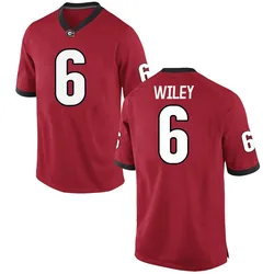 Men's Nike CJ Wiley Georgia Bulldogs Replica Red Football College Jersey