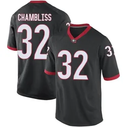 Men's Nike Chaz Chambliss Georgia Bulldogs Replica Black Football College Jersey