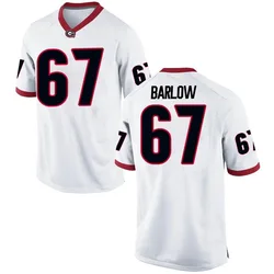 Men's Nike Clinton Barlow Georgia Bulldogs Replica White Football College Jersey