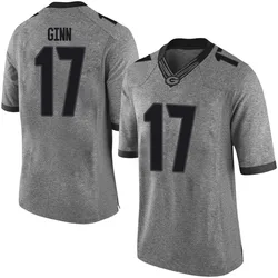 Men's Nike Colter Ginn Georgia Bulldogs Limited Gray Football College Jersey