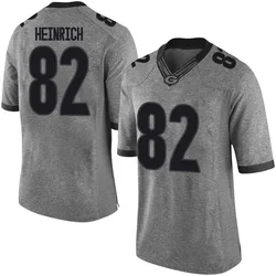 Men's Nike Colton Heinrich Georgia Bulldogs Limited Gray Football College Jersey