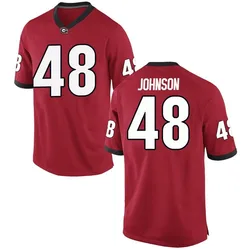 Men's Nike Cooper Johnson Georgia Bulldogs Replica Red Football College Jersey