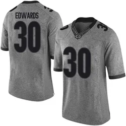 Men's Nike Daijun Edwards Georgia Bulldogs Limited Gray Football College Jersey