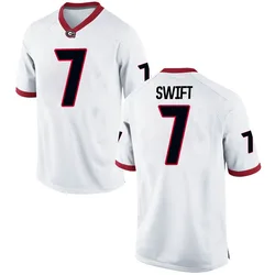 Men's Nike Dandre Swift Georgia Bulldogs Game White Football College Jersey