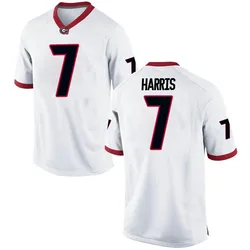 Men's Nike Daniel Harris Georgia Bulldogs Replica White Football College Jersey