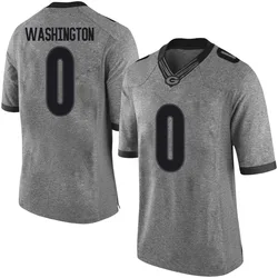 Men's Nike Darnell Washington Georgia Bulldogs Limited Gray Football College Jersey