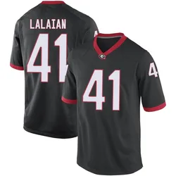 Men's Nike David Lalaian Georgia Bulldogs Game Black Football College Jersey