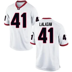 Men's Nike David Lalaian Georgia Bulldogs Game White Football College Jersey
