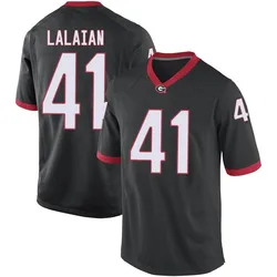Men's Nike David Lalaian Georgia Bulldogs Replica Black Football College Jersey
