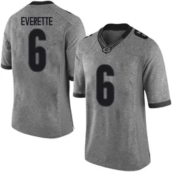Men's Nike Daylen Everette Georgia Bulldogs Limited Gray Football College Jersey