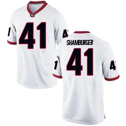 Men's Nike Denton Shamburger Georgia Bulldogs Game White Football College Jersey