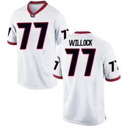 Men's Nike Devin Willock Georgia Bulldogs Game White Football College Jersey