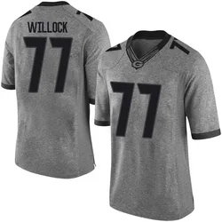 Men's Nike Devin Willock Georgia Bulldogs Limited Gray Football College Jersey