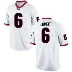 Men's Nike Dominic Lovett Georgia Bulldogs Replica White Football College Jersey