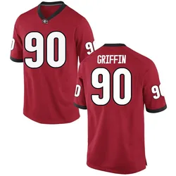 Men's Nike Elijah Griffin Georgia Bulldogs Game Red Football College Jersey
