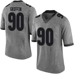 Men's Nike Elijah Griffin Georgia Bulldogs Limited Gray Football College Jersey