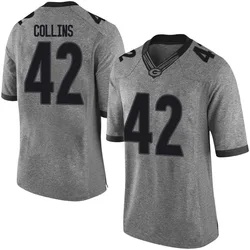 Men's Nike Graham Collins Georgia Bulldogs Limited Gray Football College Jersey