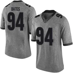 Men's Nike Henry Bates Georgia Bulldogs Limited Gray Football College Jersey