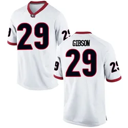 Men's Nike Isaiah Gibson Georgia Bulldogs Replica White Football College Jersey