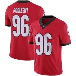 Men's Nike Jack Podlesny Georgia Bulldogs Limited Red Football Jersey