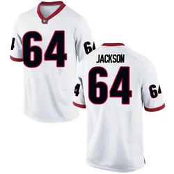 Men's Nike Jahzare Jackson Georgia Bulldogs Game White Football College Jersey