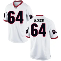 Men's Nike Jahzare Jackson Georgia Bulldogs Replica White Football College Jersey