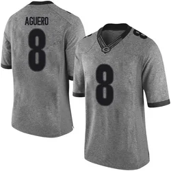 Men's Nike Joenel Aguero Georgia Bulldogs Limited Gray Football College Jersey