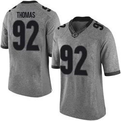 Men's Nike Jordan Thomas Georgia Bulldogs Limited Gray Football College Jersey