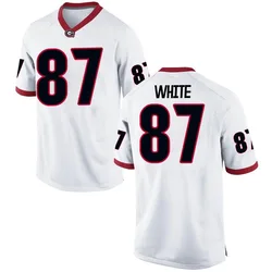 Men's Nike Jordan White Georgia Bulldogs Game White Football College Jersey