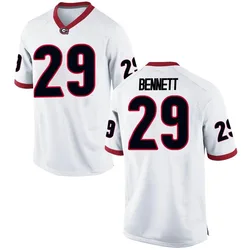 Men's Nike Luke Bennett Georgia Bulldogs Game White Football College Jersey