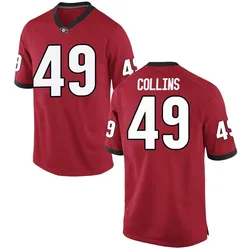 Men's Nike Luke Collins Georgia Bulldogs Game Red Football College Jersey