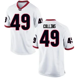 Men's Nike Luke Collins Georgia Bulldogs Replica White Football College Jersey