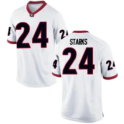 Men's Nike Malaki Starks Georgia Bulldogs Replica White Football College Jersey