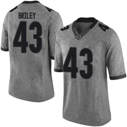 Men's Nike Marek Briley Georgia Bulldogs Limited Gray Football College Jersey