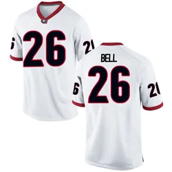 Men's Nike Micah Bell Georgia Bulldogs Replica White Football College Jersey