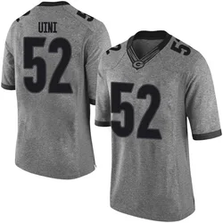 Men's Nike Michael Uini Georgia Bulldogs Limited Gray Football College Jersey