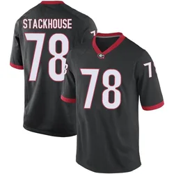 Men's Nike Nazir Stackhouse Georgia Bulldogs Replica Black Football College Jersey