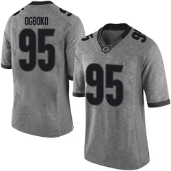 Men's Nike Nnamdi Ogboko Georgia Bulldogs Limited Gray Football College Jersey