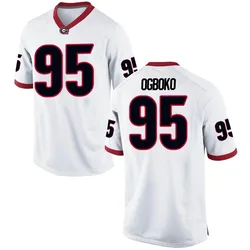 Men's Nike Nnamdi Ogboko Georgia Bulldogs Replica White Football College Jersey