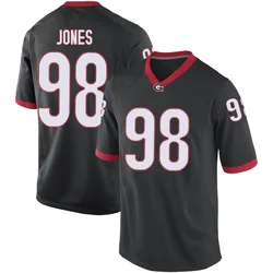Men's Nike Noah Jones Georgia Bulldogs Game Black Football College Jersey
