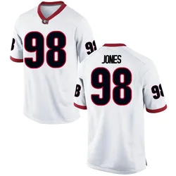 Men's Nike Noah Jones Georgia Bulldogs Replica White Football College Jersey