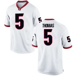 Men's Nike Noah Thomas Georgia Bulldogs Replica White Football College Jersey