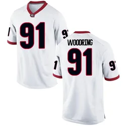 Men's Nike Peyton Woodring Georgia Bulldogs Game White Football College Jersey