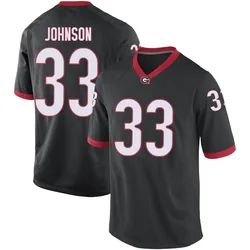 Men's Nike Quintavius Johnson Georgia Bulldogs Game Black Football College Jersey
