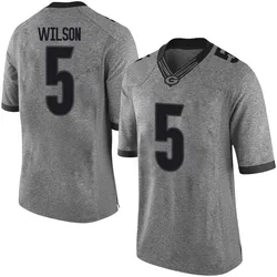 Men's Nike Raylen Wilson Georgia Bulldogs Limited Gray Football College Jersey