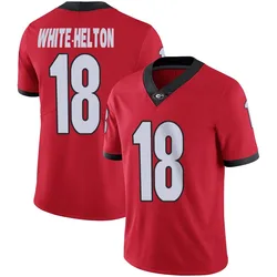 Men's Nike Sacovie White-Helton Georgia Bulldogs Limited White Red Football Jersey