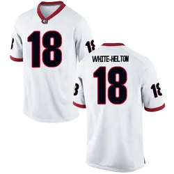Men's Nike Sacovie White-Helton Georgia Bulldogs Replica White Football College Jersey